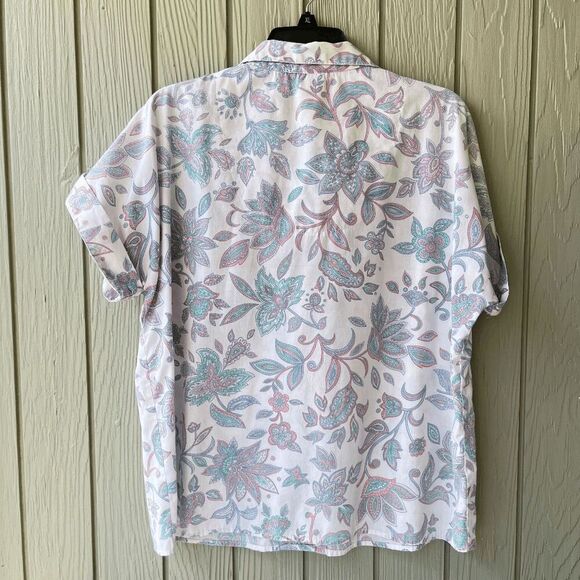 Vintage Cabin Creek Floral Button-Up Blouse L – Pastel Paisley, 90s Cottagecore - Picture 2 of 7